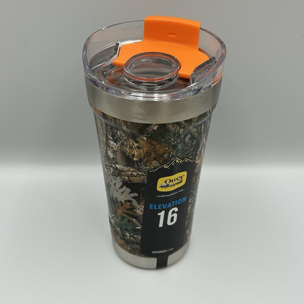Otterbox NEW 16oz Elevation Stainless Steel Coffee Tumbler w/ Lid Realtree Camo